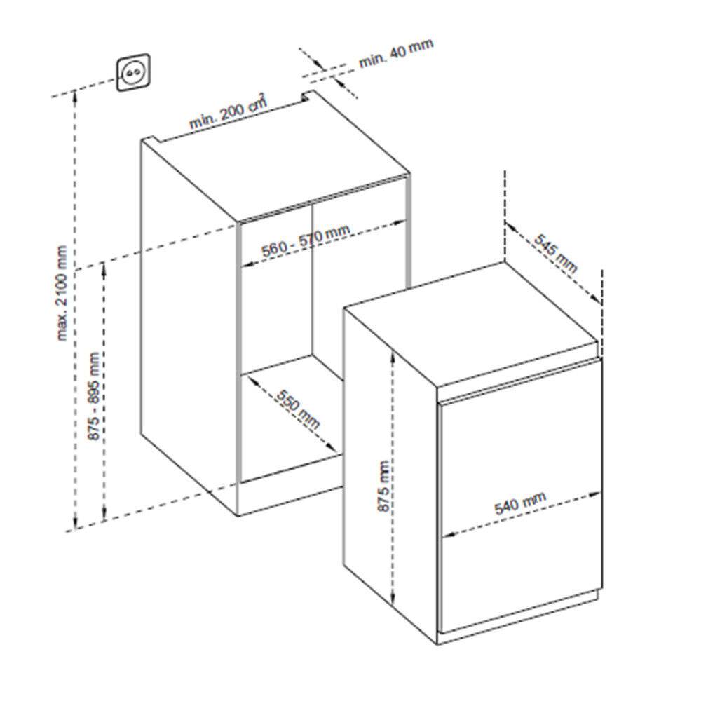 aruh_vertrieb Einbaukühlschrank 88 cm Schlepptür 134 L integrierbar Vollraum ohne Gefrierfach Bis zu 60% Rabatt