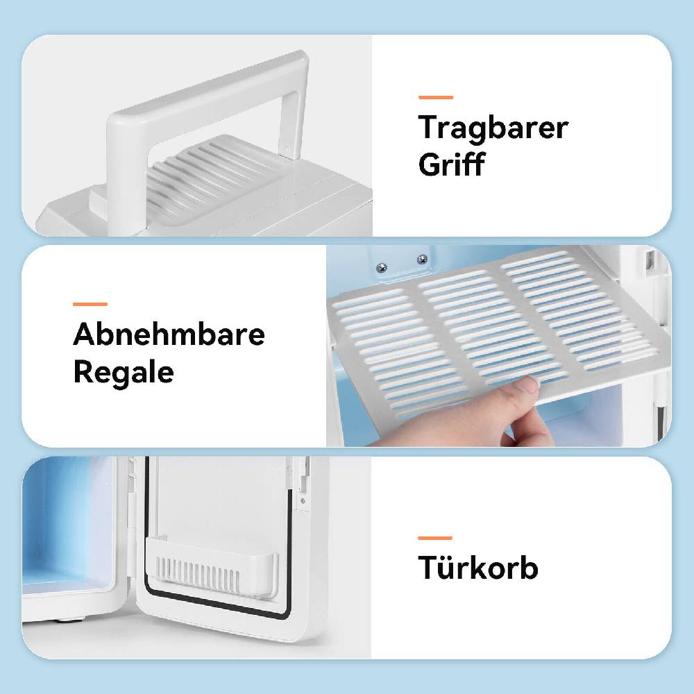 home222garden Mini Kühlschrank 10L Kühlbox Tragbar Kühl - und Heiz 12V 230V Camping Auto Büro 50% Rabatt mit kostenlosem Versand