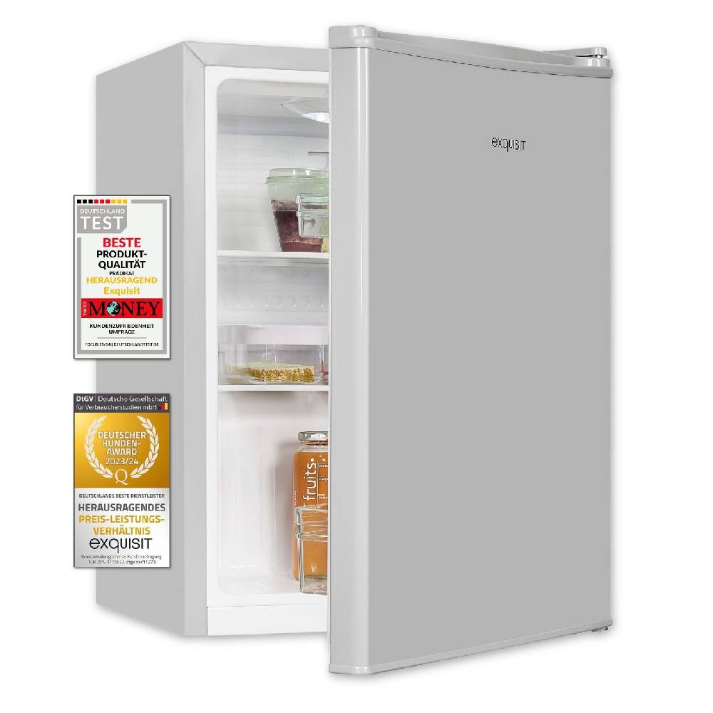 Exquisit Direkt Exquisit Mini Kühlschrank KB560-V-091E grau | 45cm Breite | LED | Türablagen