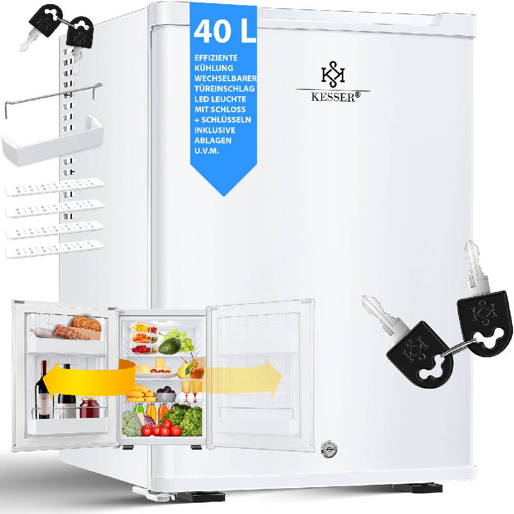 Retourwaren-Shop RETOURE Mini Kühlschrank mit Schloss Minikühlschrank 40L Minibar Hotel Leise