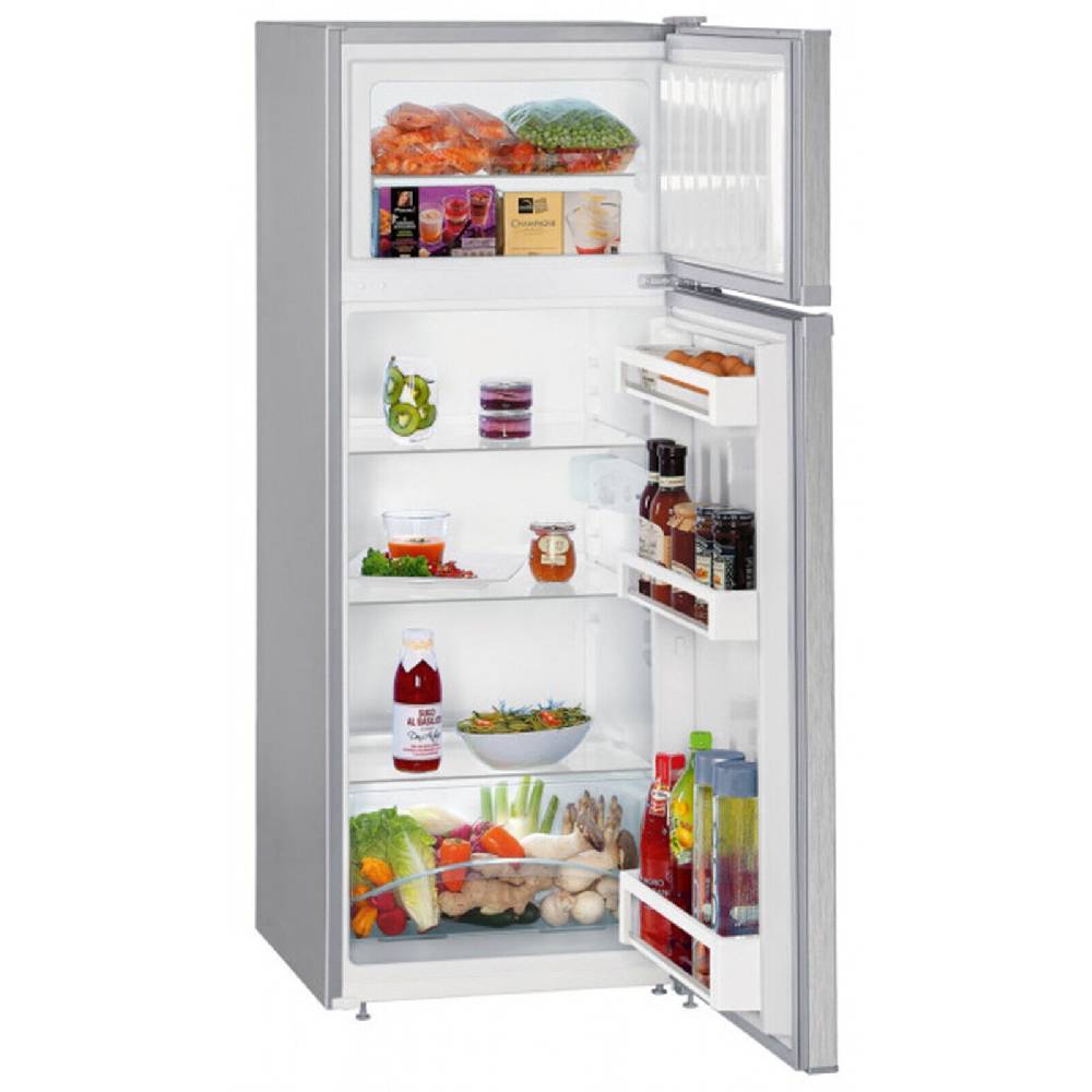 aruh_vertrieb Liebherr Kühl Gefrierkombination Kühlschrank Edelstahl Look LED 140 cm 233 Liter zollfrei