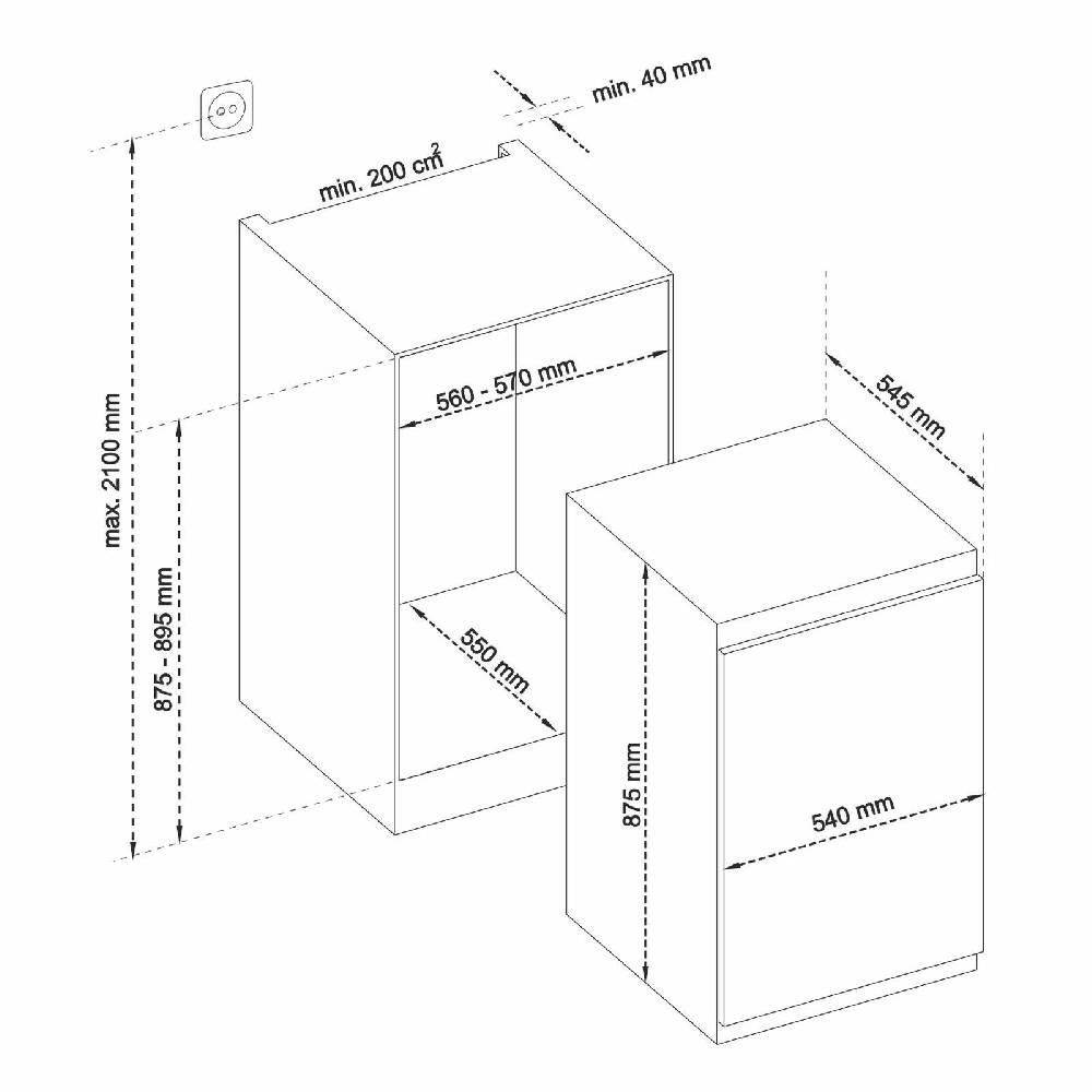 We Will Shop U Telefunken EK88S134E Einbaukühlschrank | 88cm Nische | 126 Liter Nutzinhalt Kostenloser Versand