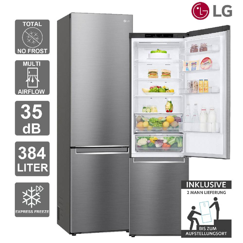 ROTCOM Deutschland Kühl-/Gefrierkombination 384 Liter Total NoFrost MultiAirflow LG GBP52PZNCN1 2ML