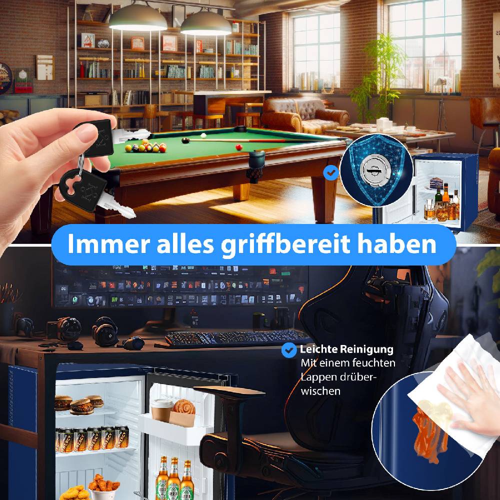wmk-shop24 KESSER® Mini Kühlschrank mit Schloss Minikühlschrank 40L Minibar Hotel Leise Rabatt
