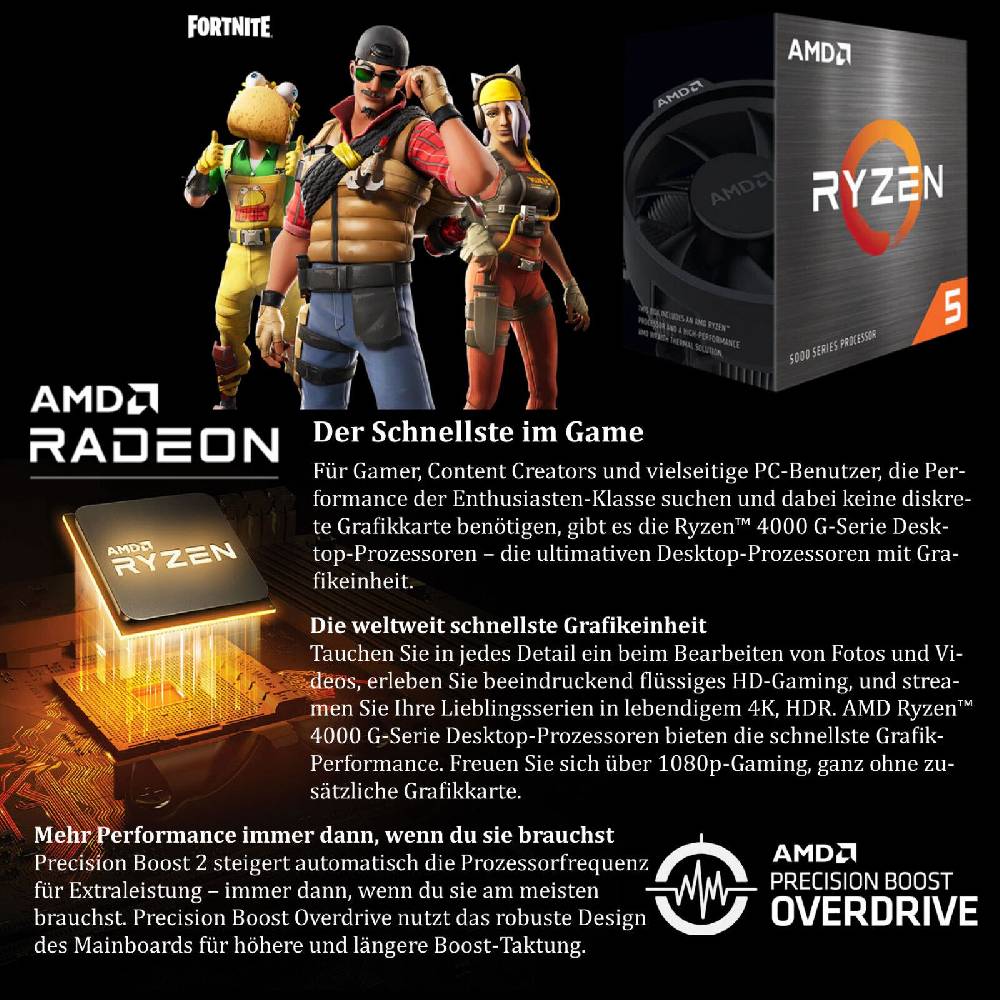 meinpc Gaming PC Gamer Sets Gaming PC Komplett Set AMD Ryzen 5 6x 4.2 Ghz Radeon Gamer 27" TFT RGB Tower W11 Valentinstagsangebot