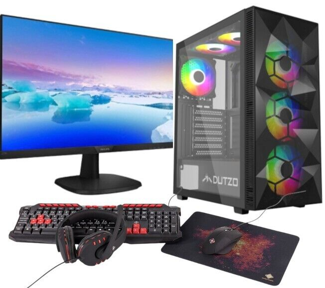 Hardwareartde Gaming PC mit 27" Monitor│AMD Ryzen 5│6x 3.7Ghz│bis 32GB RAM│bis 1TB SSD│Win 11