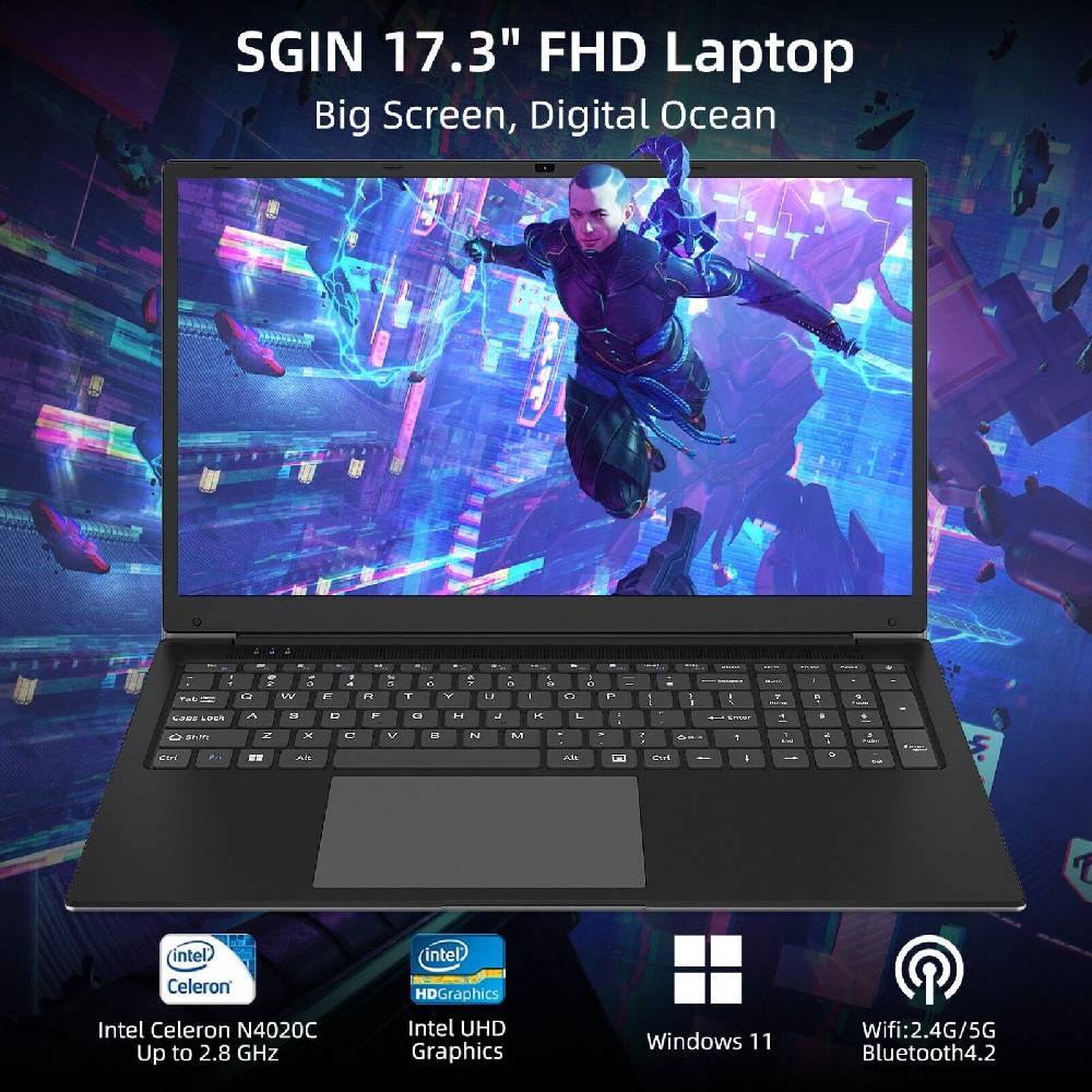usus0003q-14 SGIN Laptop 17 Zoll Computer mit 8GB RAM 512GB SSD Quad Core 2.9 GHz Mini HDMI 2025