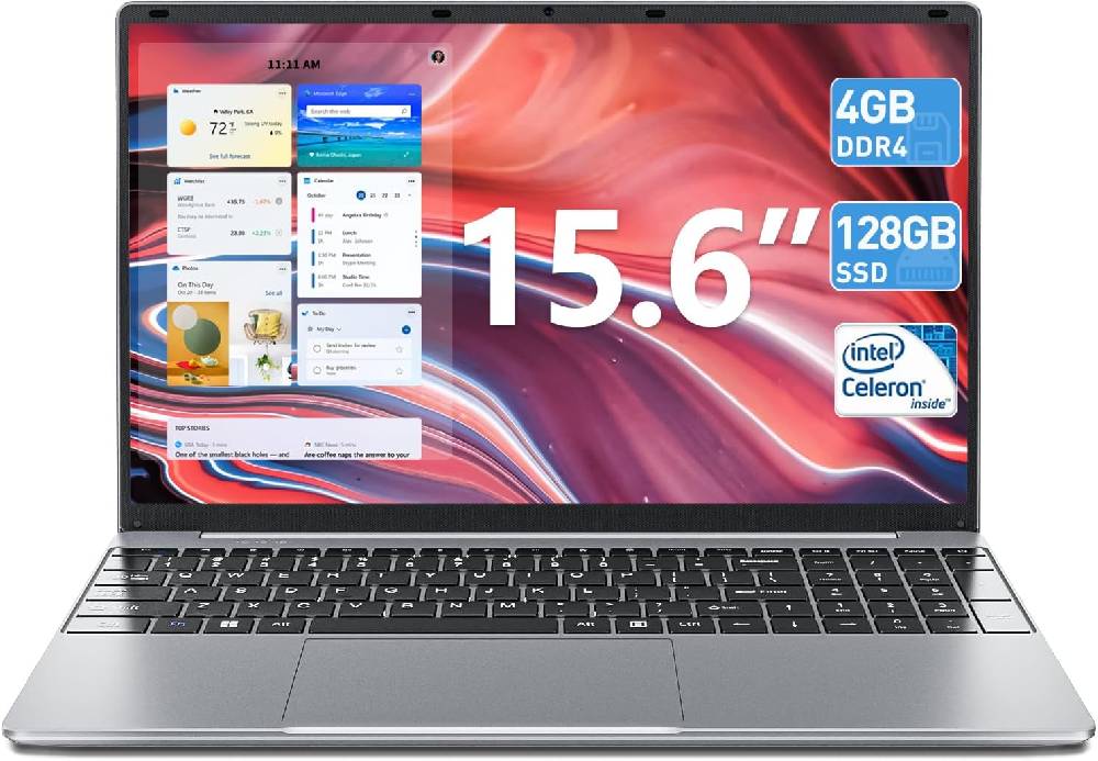 sgin-official-store-deutschland SGIN 15.6 Zoll Laptop Intel Celeron 2.8GHz 4GB Speicher 128GB eMMC HDMI Silber