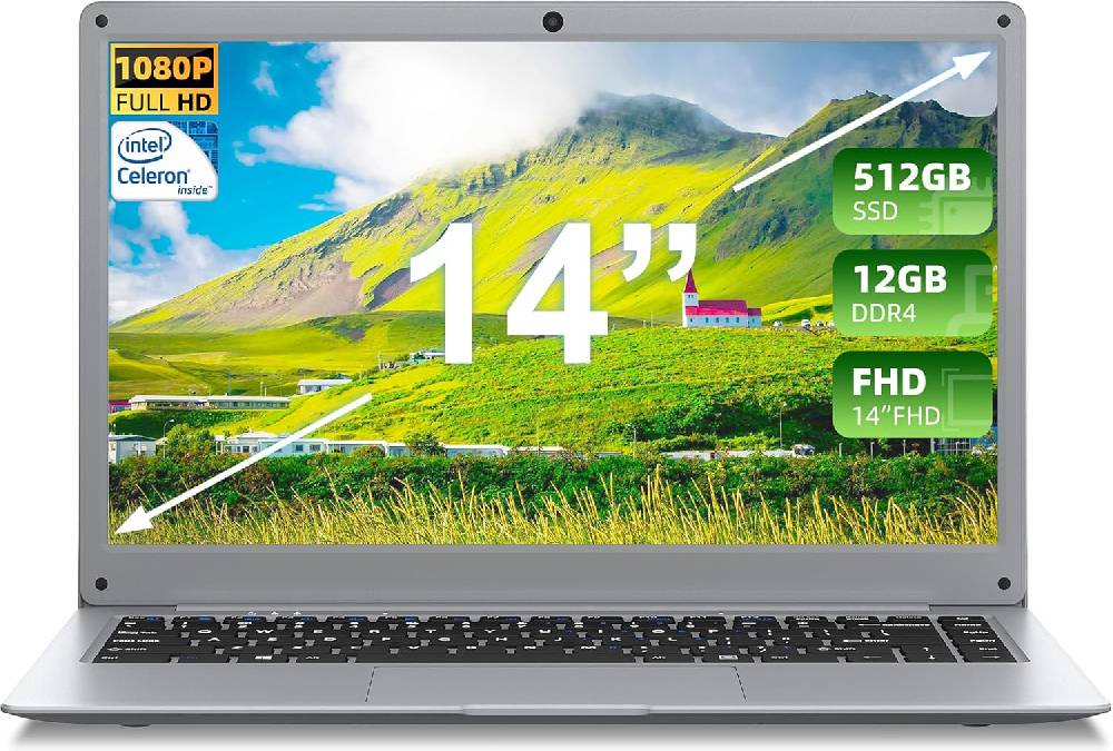 usus0003q-14 SGIN 14,1 Zoll Laptop 12GB RAM 512GB SSD 2.8GHz FHD IPS Computer Win 11 HDMI