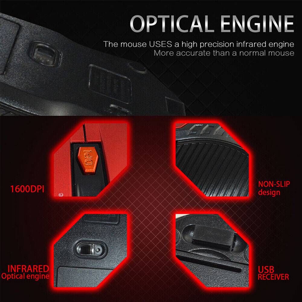 ADAH1318 Funk Maus Gaming Kabellos Wireless Mouse Für PC Laptop Schwarz Grau Rot Blau USB Kostenlose Rückgabe