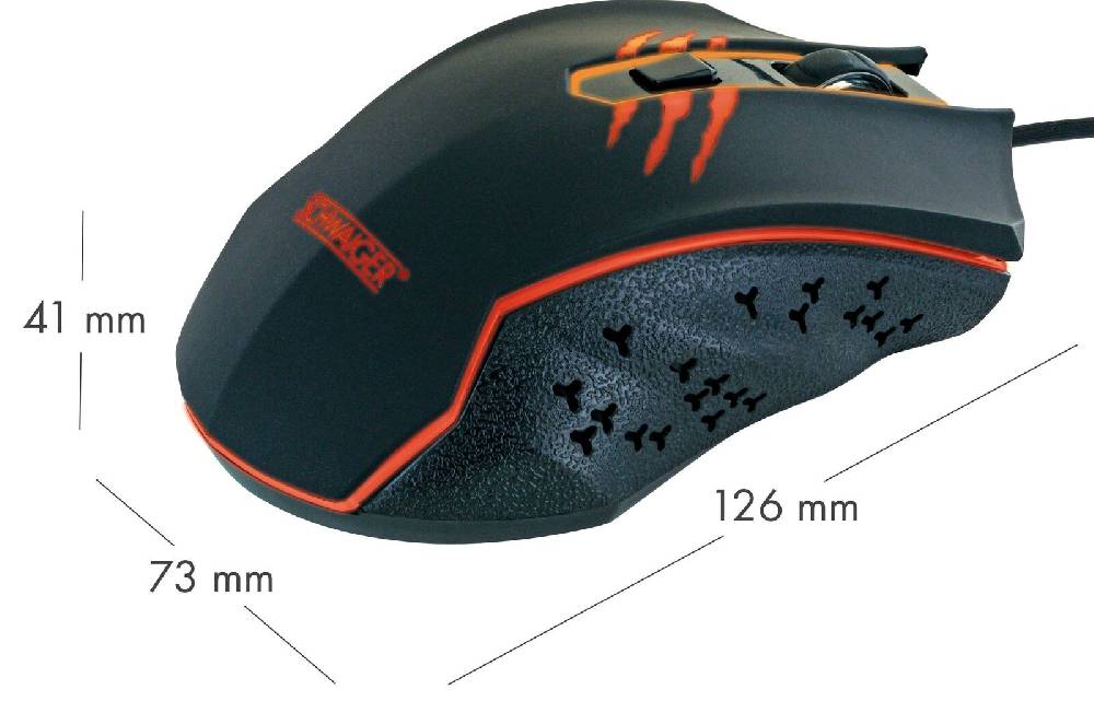 SCHWAIGER GmbH Computer Maus 6 Tasten PC kabelgebunden USB Gaming Gamer LED RGB 3600dpi schwarz JETZT KAUFEN
