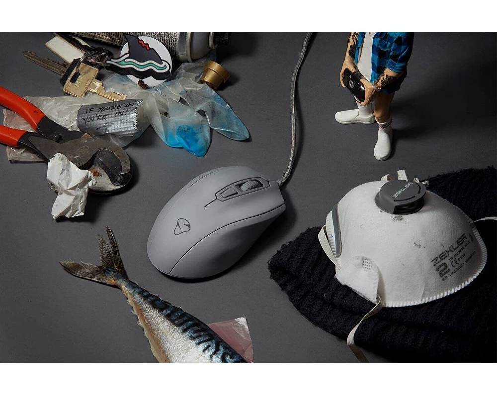 koka-shop.me Mionix Gaming + Artists Maus Castor Shark Fin Grau Optisch USB PC Mouse 5000 DPI
