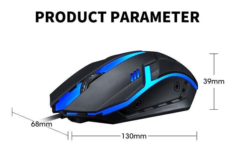 EpicStoreUG Computer Maus PC kabelgebunden USB Gaming Gamer LED RGB 1200 DPI schwarz Nur noch ein Tag übrig