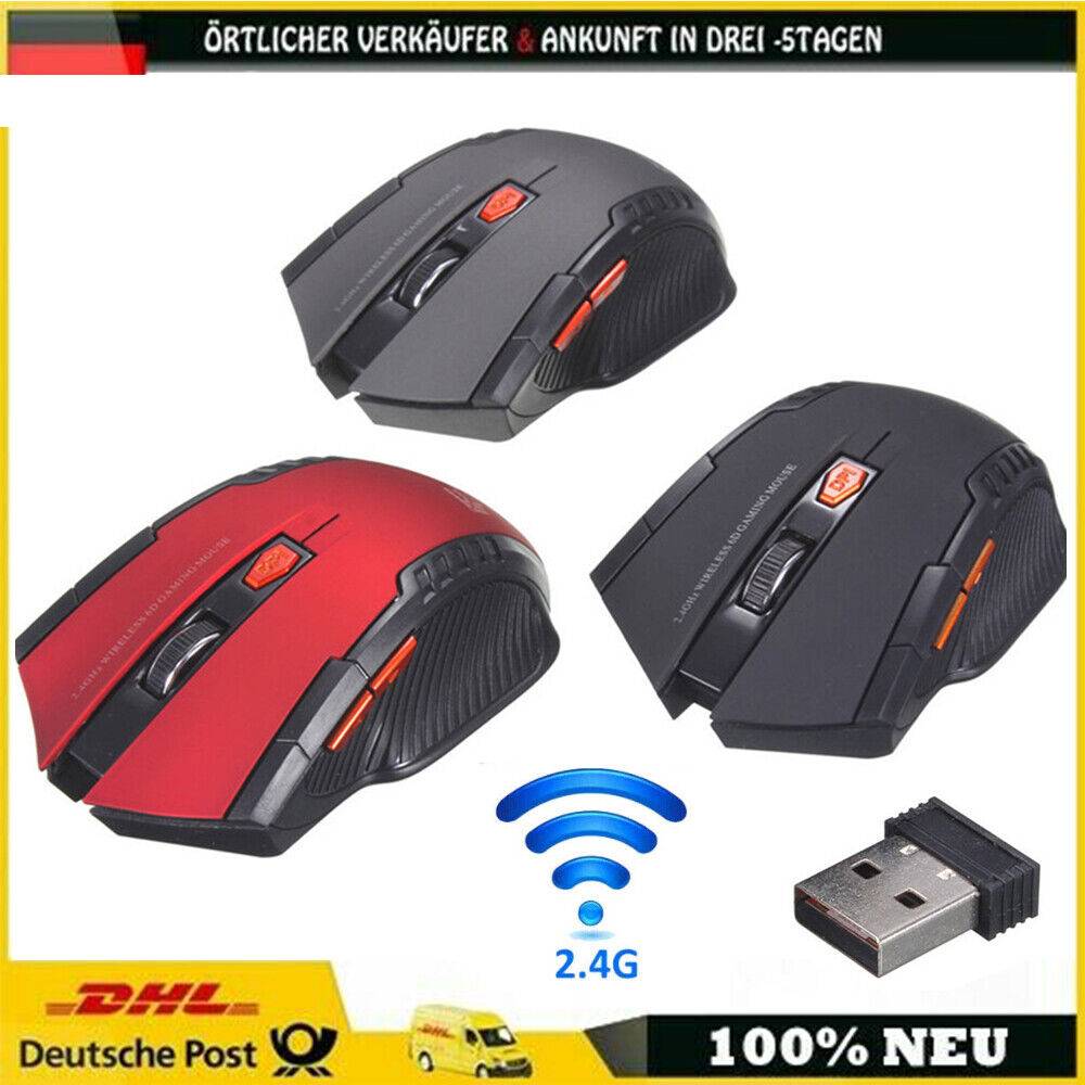 lucky_star104 Mini PC Maus Kabellos USB Wireless Mouse Gaming Computer Notebook Laptop Mäuse