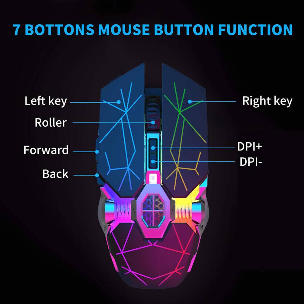 gcdealnew Gaming Maus USB Gamer Mouse PC Wireless Maus Notebook Laptop LED Maus DE Schlussverkauf