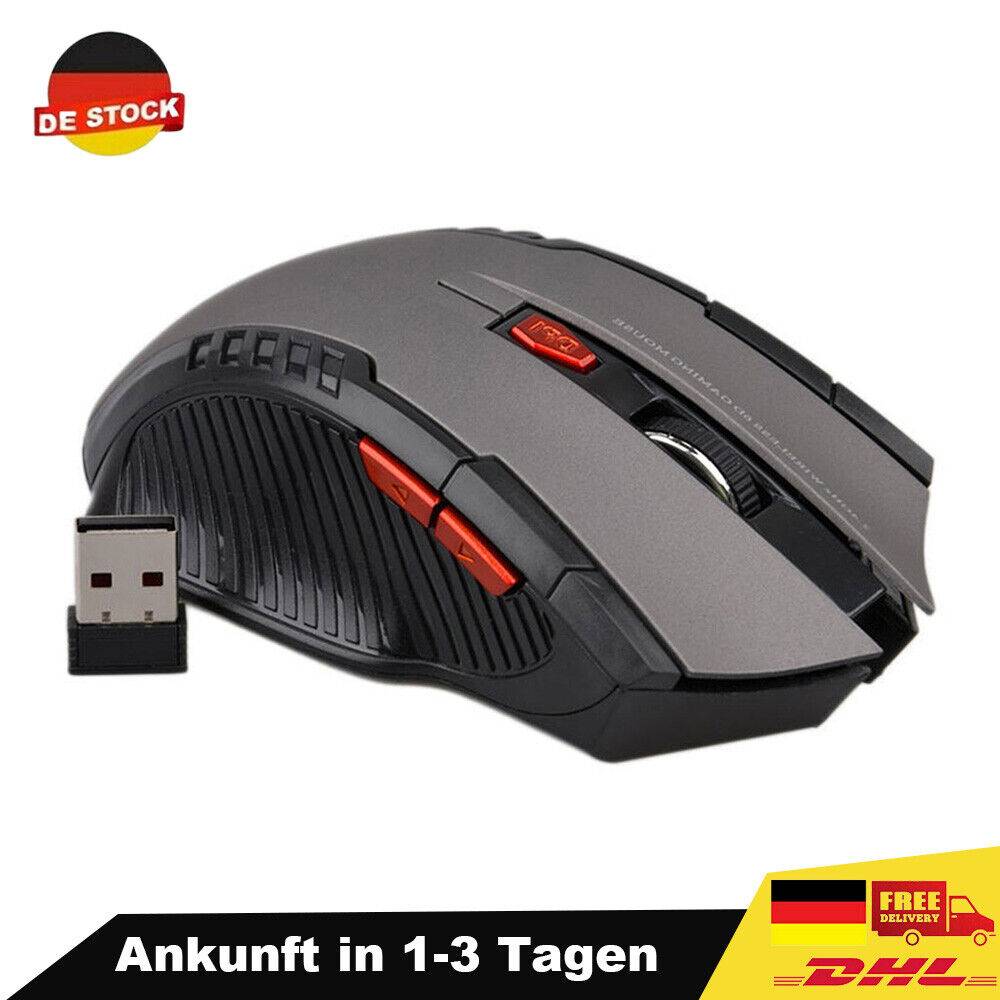 kenen-2019 Funk Maus Gaming Kabellos Wireless Mouse für PC Laptop Rot Grau Blau-USB M0D5