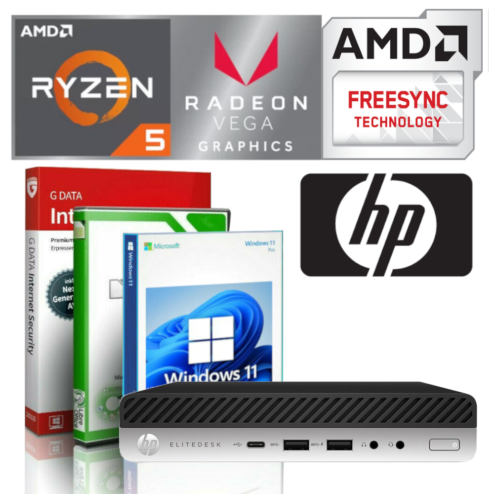 exo-gaming HP Mini Gaming PC AMD Ryzen 5 32GB 2TB SSD Radeon RX Vega Computer Windows 11