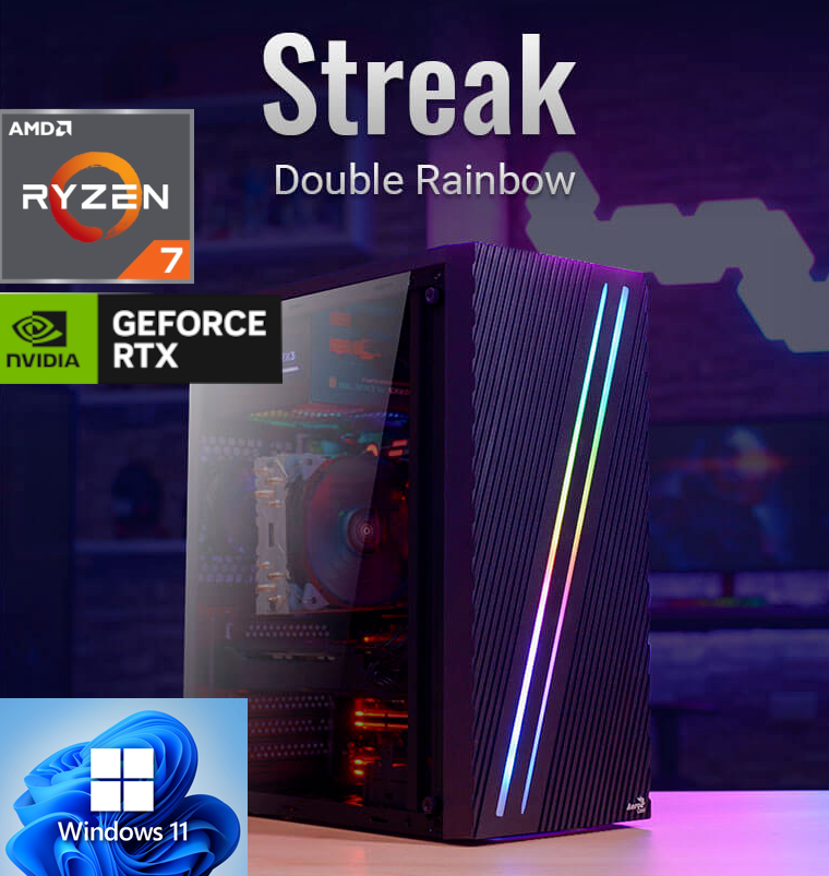 Hardwareartde Windows 11 Gaming PC AMD RYZEN 7 RTX 3060 12GB GDDR6 32GB 1TB SSD RGB Computer