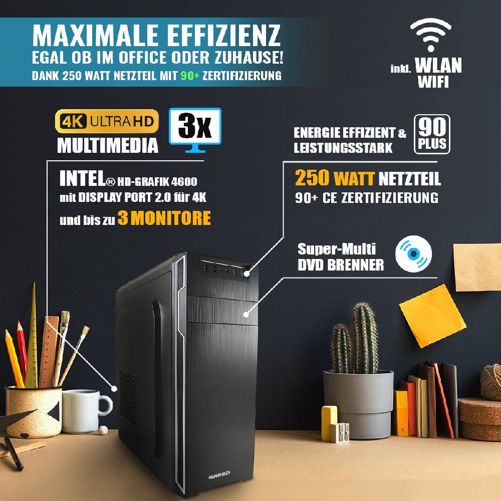 Smart7ONLINE Intel i7 4790 Computer, Büro PC 16GB RAM - 240GB SSD + 1TB HDD - WINDOWS 11 PRO Blitzverkäufe
