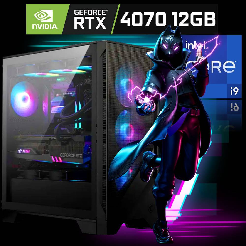 meinpc Gaming PC Gamer Sets Gaming PC Intel Core i9 12900K 16x 5.2 Ghz GeForce RTX 4070 12GB Wasserkühlung