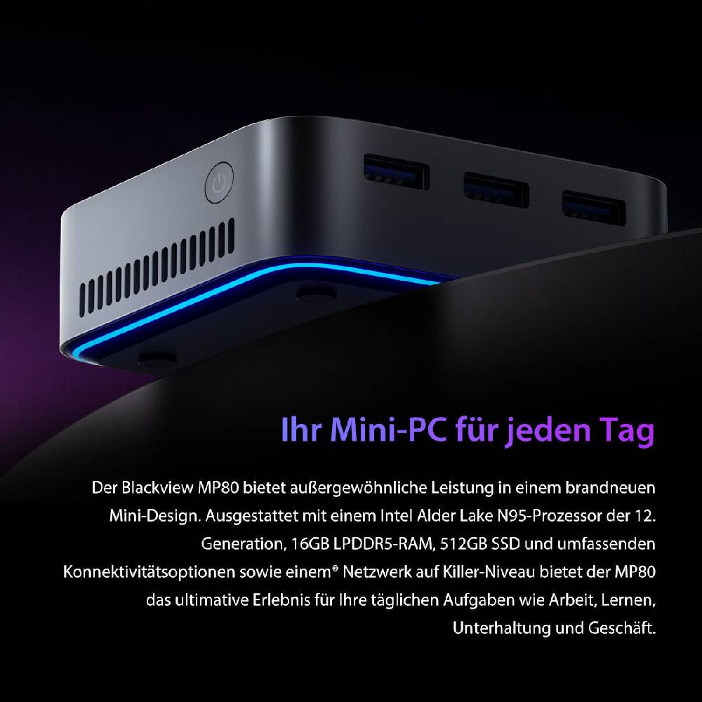 Blackview Global Official Blackview Mini PC Intel 12th MP80 Gaming Desktop Windows 11 16GB DDR5 512GB SSD Online Shopping