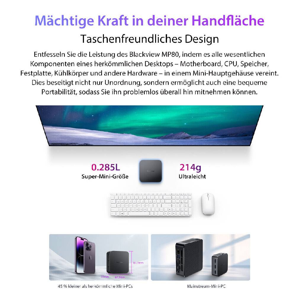 Blackview Global Official Blackview Mini PC Intel 12th MP80 Gaming Desktop Windows 11 16GB DDR5 512GB SSD Online Shopping