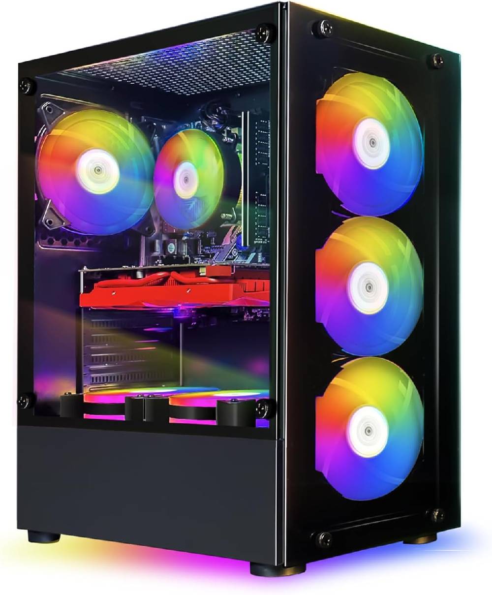 elocoshop Gaming Desktop-Pc, Intel Core I7 3,4 G Bis 3,9 G, Radeon RX 580 8G GDDR5, 16G, S