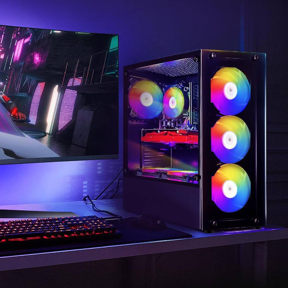 elocoshop Gaming Desktop-Pc, Intel Core I7 3,4 G Bis 3,9 G, Radeon RX 580 8G GDDR5, 16G, S Lagerräumung