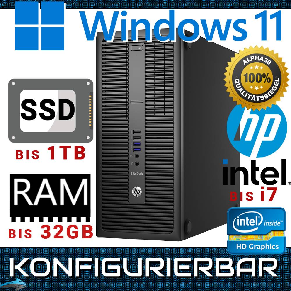 Alpha38 HP ProDesk 600 G2 MT Intel 6. Generation i5 1 TB SSD 32 GB DDR4