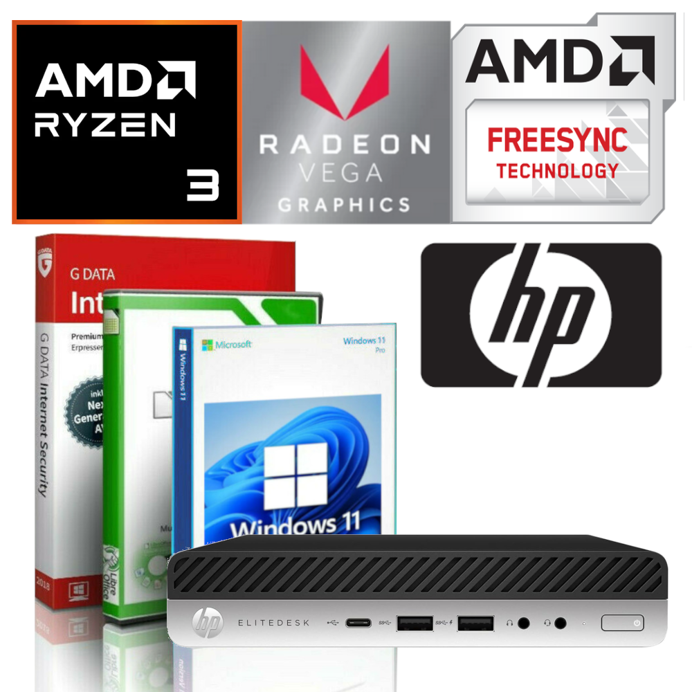 exo-gaming HP Mini Gaming PC AMD Ryzen 3 8GB 128GB SSD Radeon RX Vega Computer Windows 11