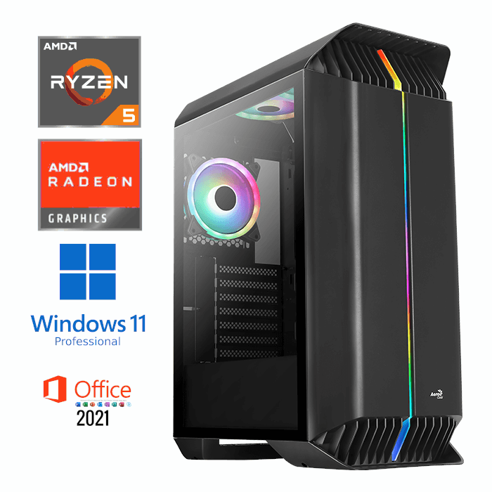 Hardwareartde Gaming PC│AMD Ryzen5 5600G│6x 4,4GHz│bis 64GB RAM│AMD Radeon │bis 2TB SSD│Win 11