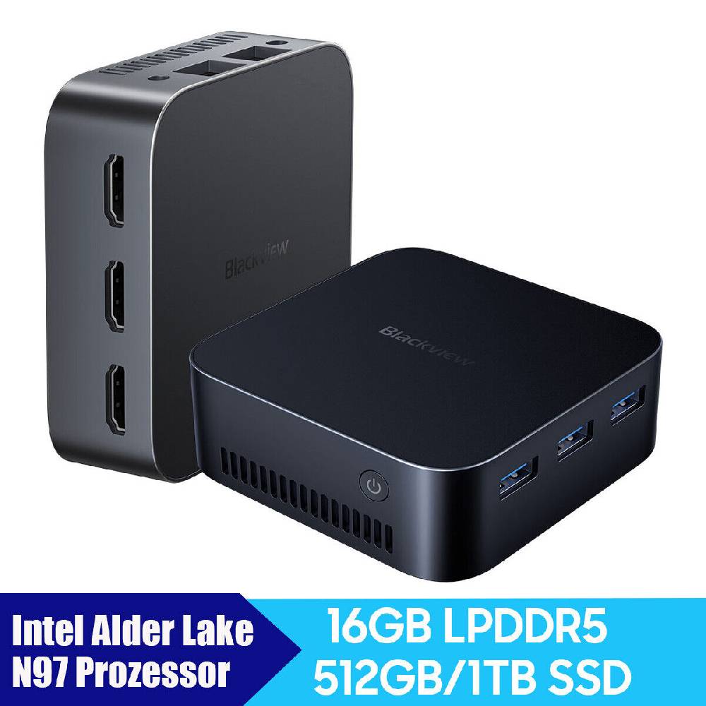Blackview Global Official Blackview MP80 Mini PC Intel N97 16GB 512GB/1TB 4K UHD Mini Desktop Pc 3,6 GHz