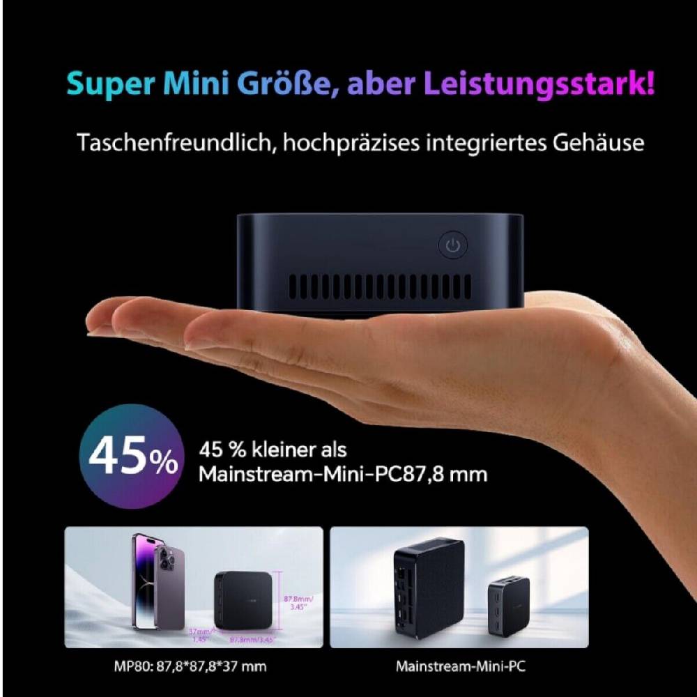 Blackview Global Official Blackview MP80 Mini PC Intel N97 16GB 512GB/1TB 4K UHD Mini Desktop Pc 3,6 GHz Clearance-Verkauf