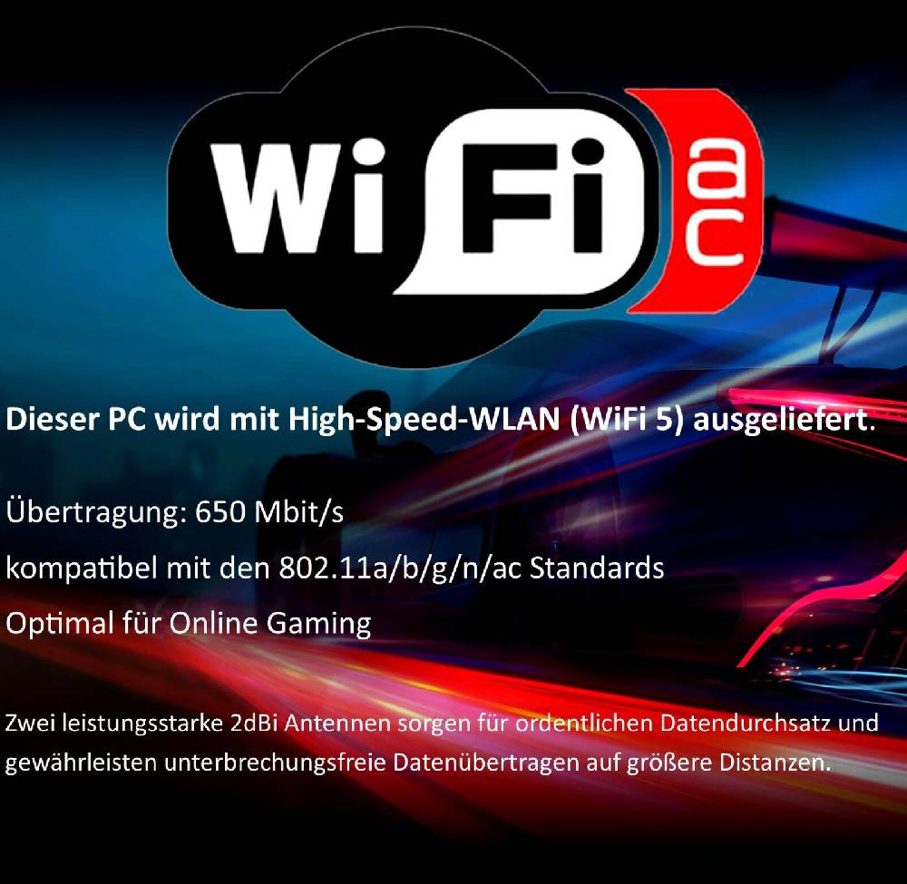 meinpc Gaming PC Gamer Sets Gamer PC Intel Core i9 11900 8x 5.2 Ghz GeForce RTX 4060 8GB Gaming WiFi RGB Speichern exportieren
