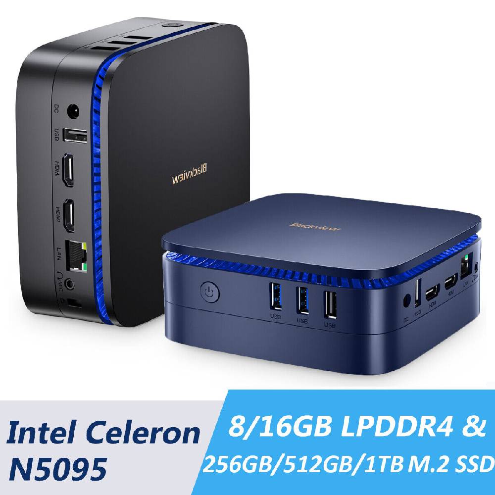Blackview Global Official Blackview MP60 Mini PC Windows 11 Pro 256GB/512GB/1TB SSD Computer Intel N5095
