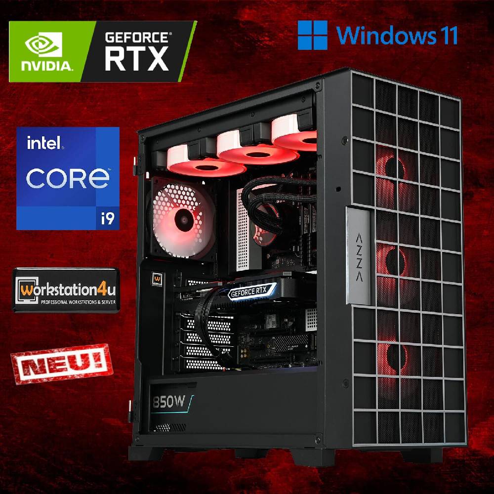 Workstation4u AZZA Gaming PC - Intel Core i9-11900K, RTX 4060 Ti, 16GB RAM, 2TB SSD, WaKü, W11