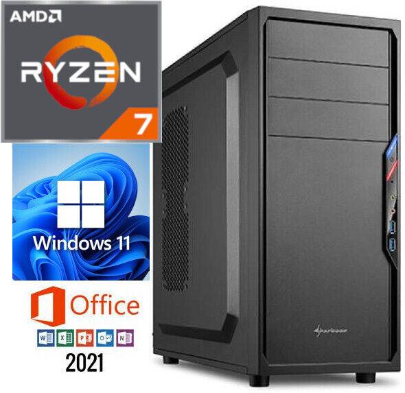 Hardwareartde Business Computer Ryzen 7 5700G, 32GB RAM, NVMe SSD, Windows 11 PC WiFi office