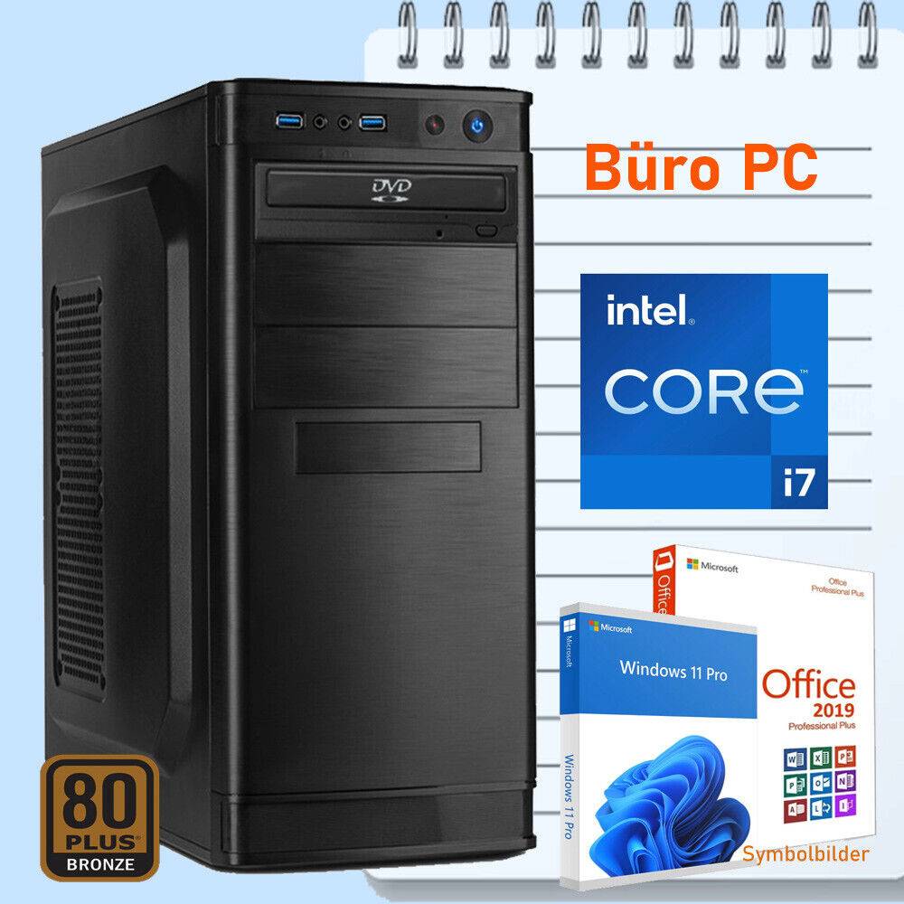 IT-Hardpulse Büro Office PC Intel i7 13700K 32GB DDR4 1000 GB SSD 4TB HDD Win 11 Office 2019