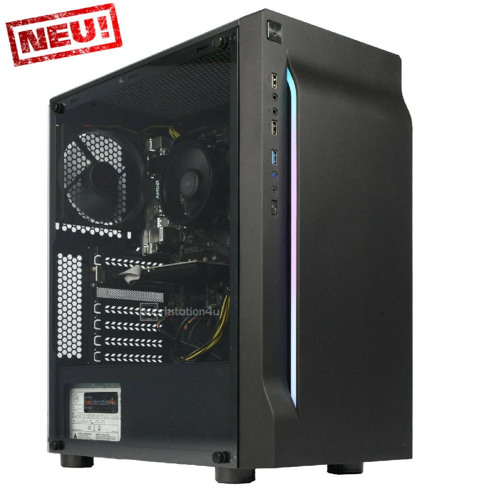 Workstation4u 8-Core RGB PC AMD Ryzen 7 ➤ 16GB RAM ➤ GeForce ➤ 500GB SSD ➤WLAN BT ➤Windows 10