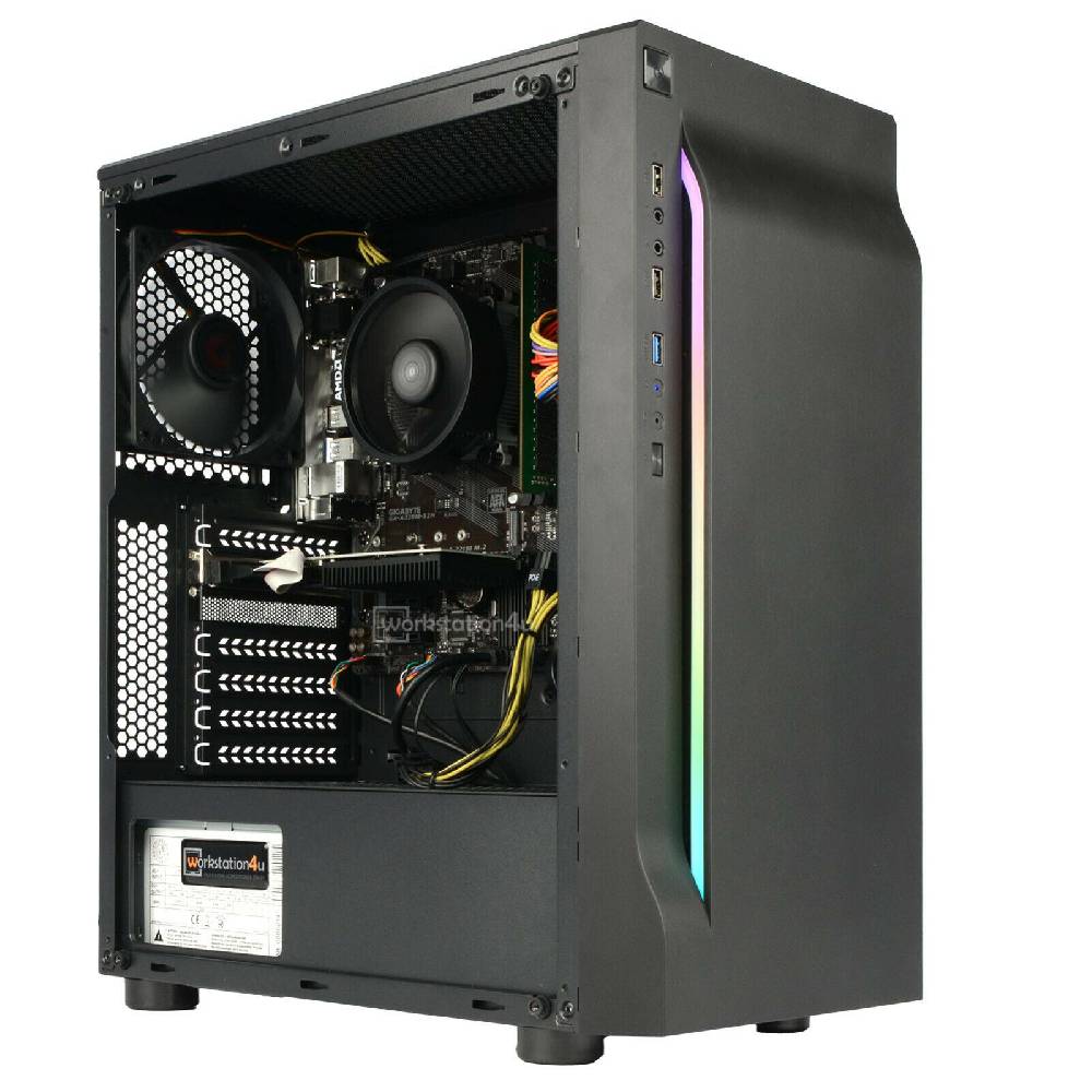 Workstation4u 8-Core RGB PC AMD Ryzen 7 ➤ 16GB RAM ➤ GeForce ➤ 500GB SSD ➤WLAN BT ➤Windows 10 Rabatt