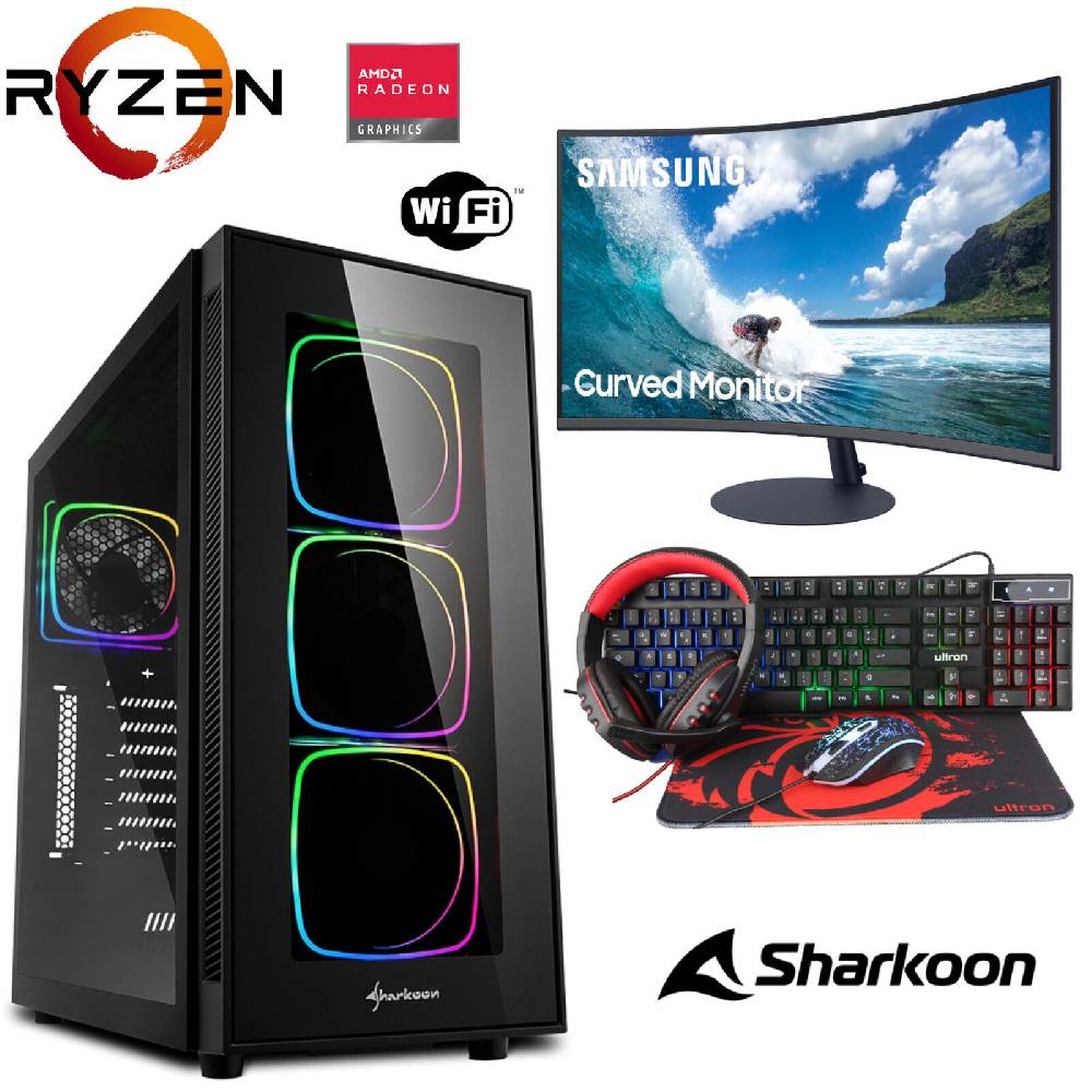 MEG-BAR Gaming Komplett Set - Ryzen 5 5600G 6x4,4GHz - 16GB RAM 512 GB- Radeon Graphics
