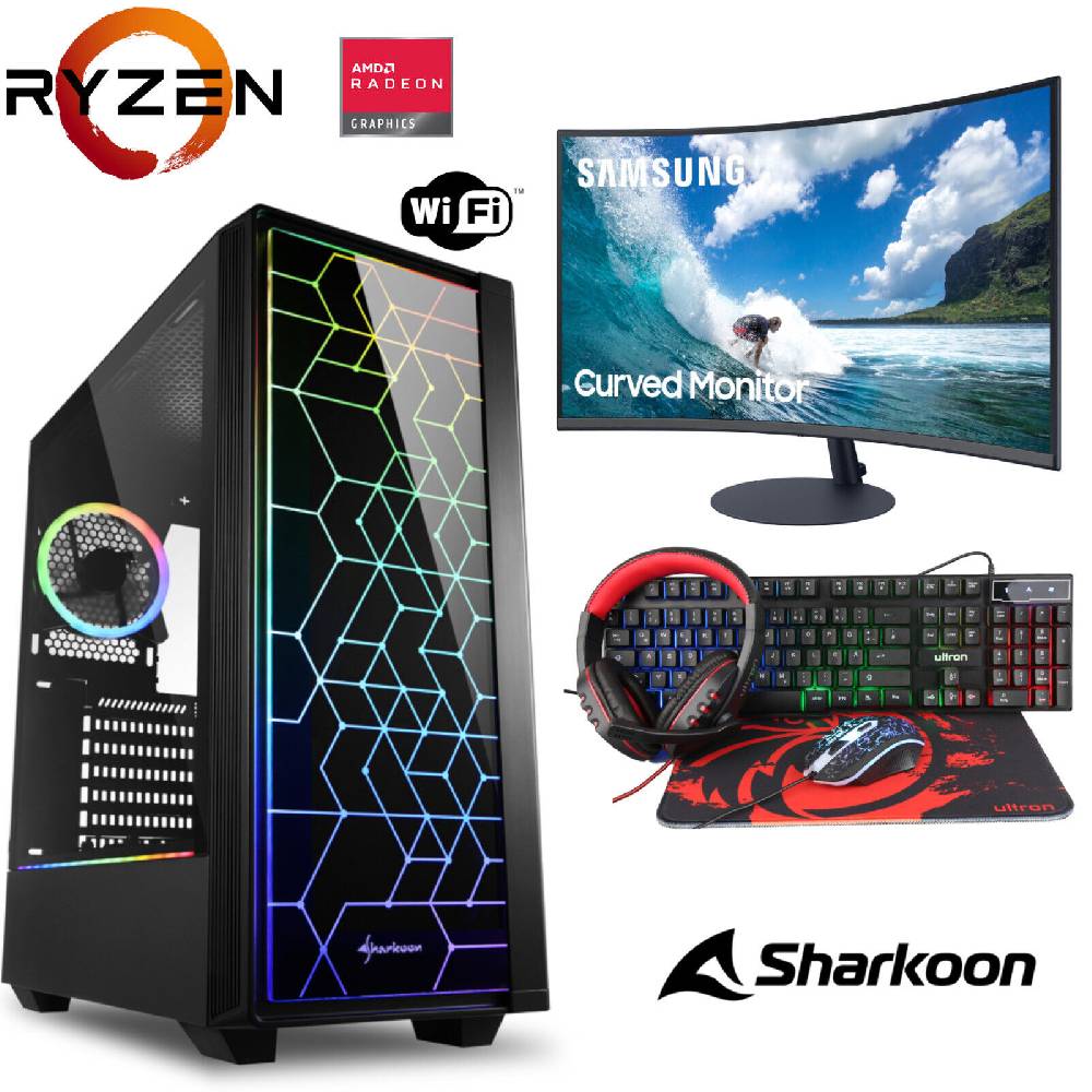 MEG-BAR Gaming Komplett Set - Ryzen 5 5600G 6x4,4GHz - 32GB RAM - 512 GB Radeon Graphics