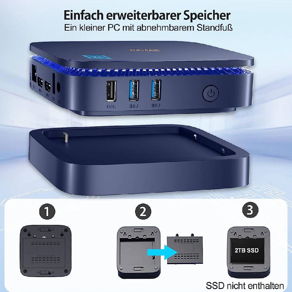Blackview Global Official Blackview Mini PC Intel 12th Mini Desktop Computer 512GB 1TB SSD Bis zu 3.4GHz Letzter Tag
