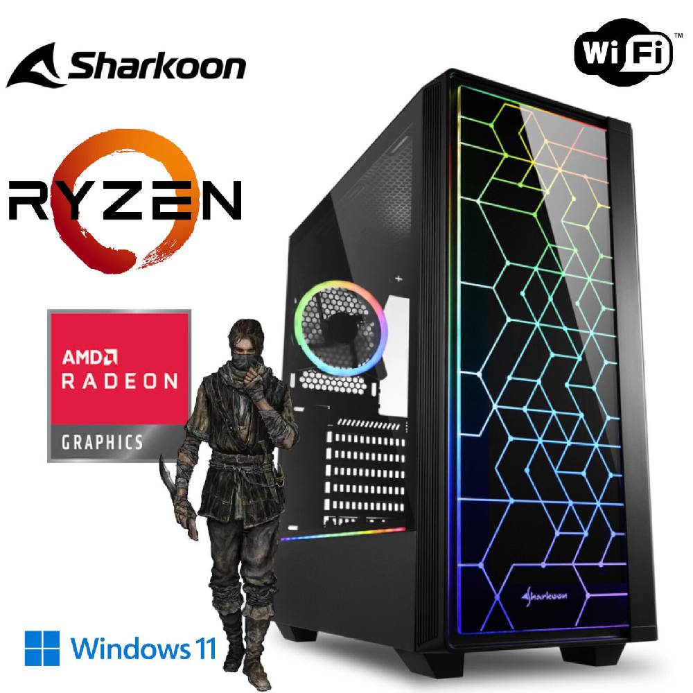 MEG-BAR Gaming PC - Ryzen 5 5600G 6x 4,4GHz - 32GB DDR4 RAM - 1TB M.2 SSD NVME