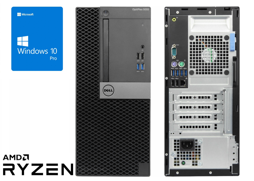 amso Dell Optiplex 5055 Ryzen 5 PRO 1500 Quadro NVS 8/16/32GB 0/240/480/960GB Win 10