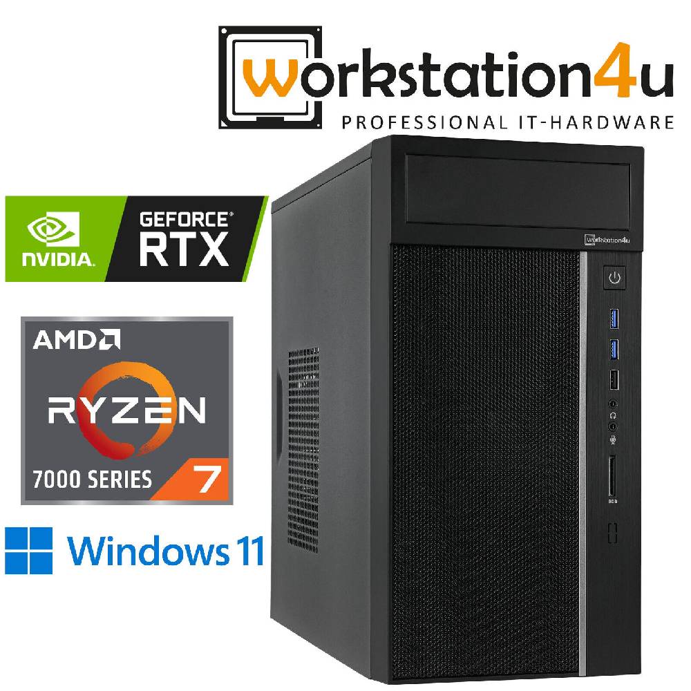 Workstation4u Creator Gamer PC - AMD Ryzen 7 7700X, RTX 4060, 32GB DDR5 RAM, 1TB SDD, W11
