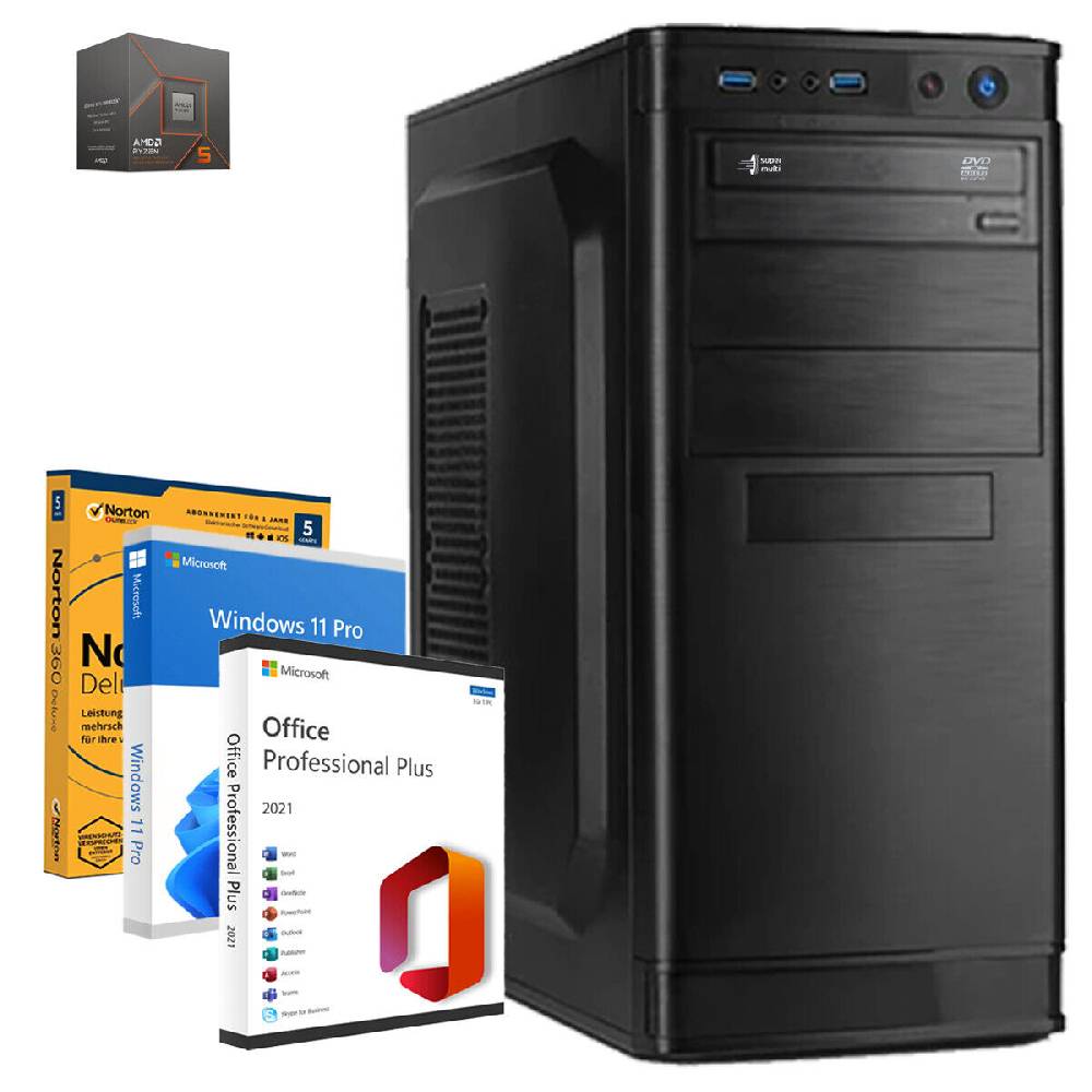 IT-Hardpulse Büro PC Windows 11 Office 21 Ryzen 5 8500G 6x 4,7GHz 1000GB SSD 32GB RAM NEU