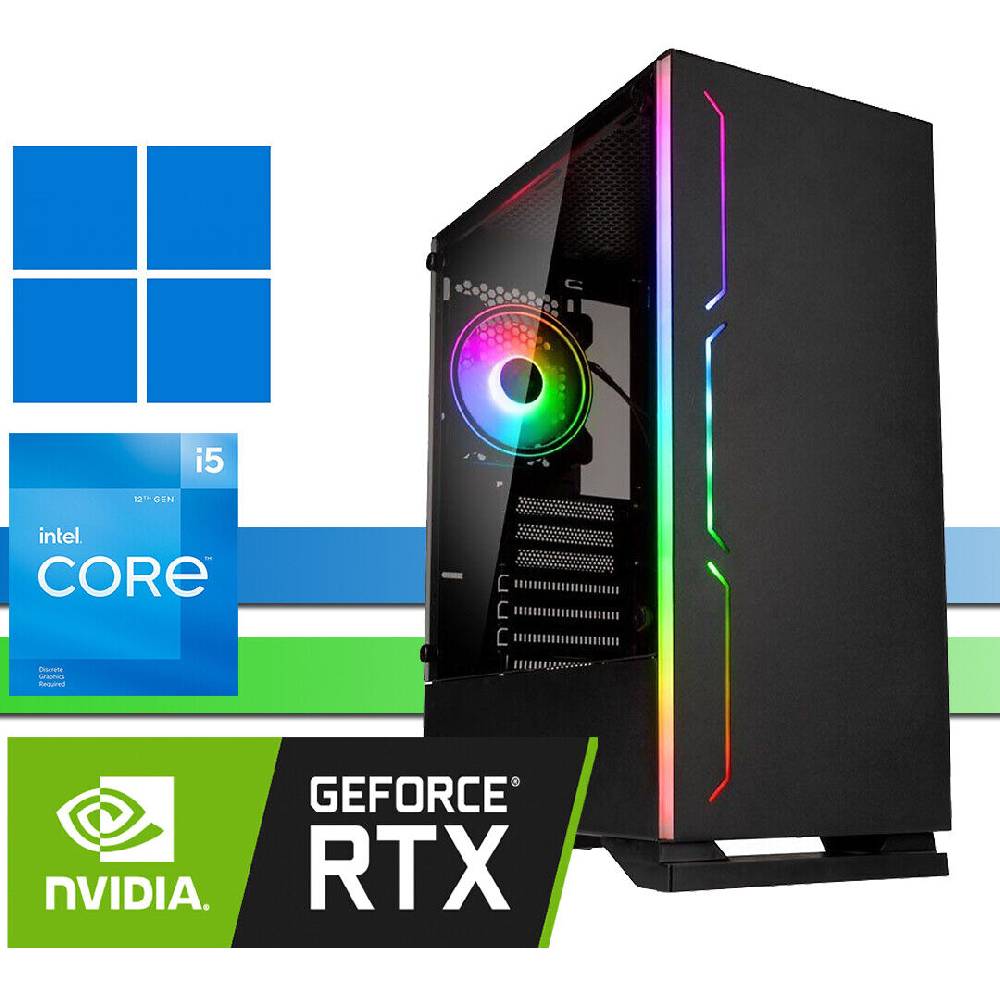 X-Hardware Shop Gaming PC│Intel i5-12400│6x 4,40GHz│bis 64GB RAM│RTX 3060 12G│SSD│HDD│Win 11 Pro
