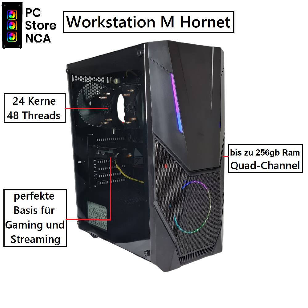 PC Store NCA Workstation 256gb Ram 24 Kerne 48 Threads Windows 11 Gaming PC Office