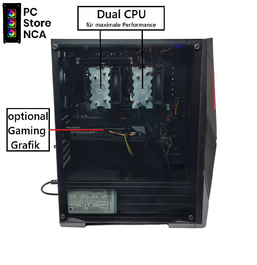 PC Store NCA Workstation 256gb Ram 24 Kerne 48 Threads Windows 11 Gaming PC Office Valentinstagsangebot